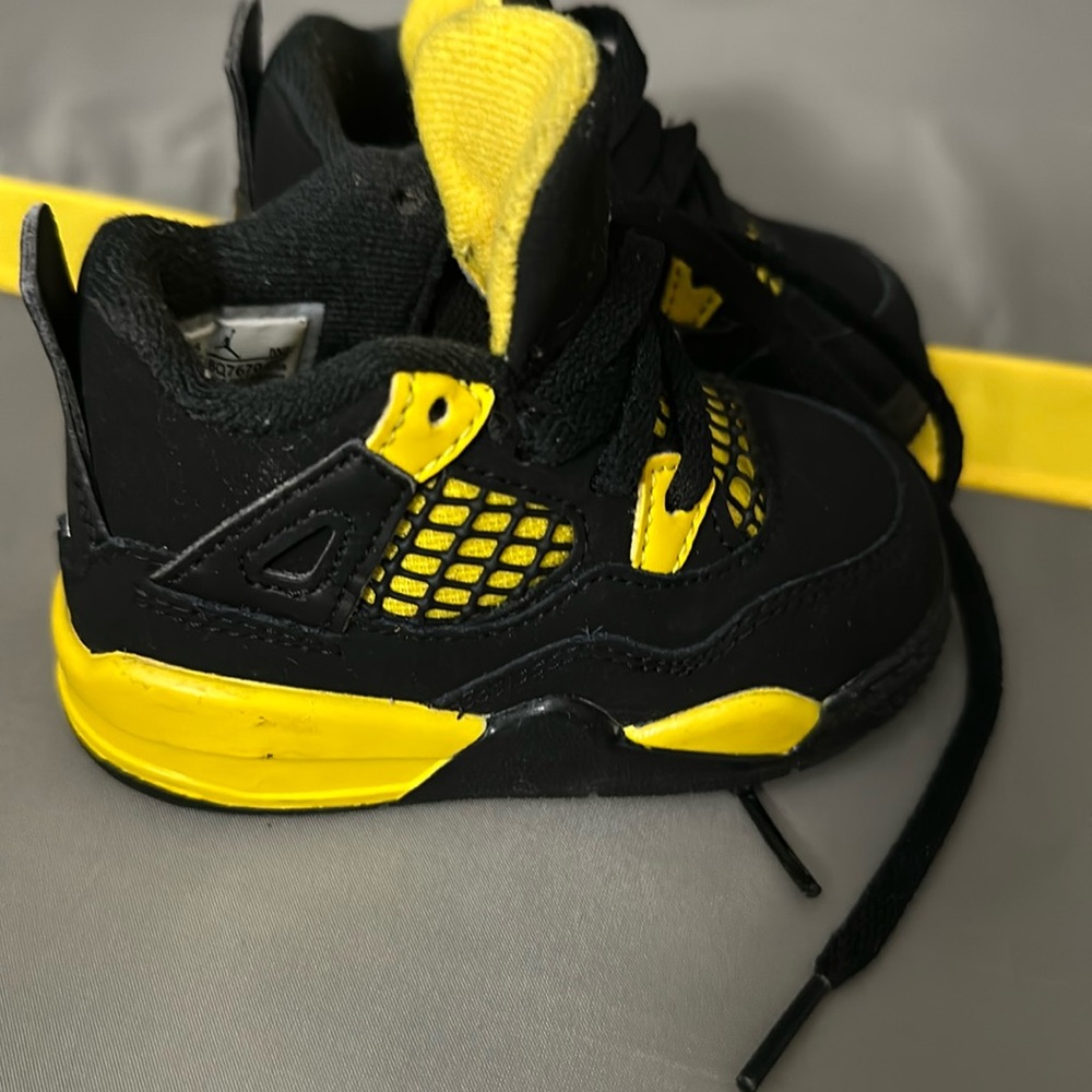 Black and yellow Toddler Jordans Excellent Condition